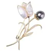 ACCESSOIRES DIY ACCESSOIRES TULIP HEUR-MODE FLORON PERLE FEMMES EN Corée du Sud Broche atmosphérique Anti Clip pour huit saisons Accessoires