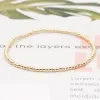 Strands Go2Boho Gold Bead Bracelet Damas Mujeres Joyas de moda Joyas de joyas elásticas de moda