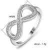 Bande Huitan Trendy Infinity Rings Fashion Accessori semplici Luckitedown Lettera a otto donne a forma di anelli di dito medio 2019