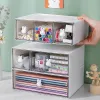 Bins Desktop Kawaii Cosmetic Stationery Storage Box Ins Free Combination Stackable Plastic Drawer Home Office Desk Storage Organizer