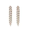 Bengelen kroonluchter 2023 Luxe real gold vergulde hange oorbellen voor dames delicate zirkoon lange tassel oorbellen feest sieraden accessoires geschenken d240323