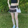 Skirts Women Ruffle Pleated Mini Skirt Sexy Lace Patcwork Short Goth Streetwear