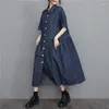 Платья для вечеринок 2024 прибытие в стиль Korea Street Fashion Chic Girl's Vintage Denim Blous