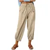 Active Pants 2024 Summer Harem Plus storlek 5XL Bomullsblandning Sarouel Cool Croped Trousers Casual Wide Leg