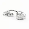 Biżuteria Nowa przybyła 925 Sterling Silver Heart Belly Pierścień Barbell CZ Pęknię