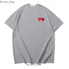 Spela Fashion Mens T-shirts Designer Red Heart Shirt Casual Tshirt Cotton Embroidery Short Sleeve Summer T-Shirt Asian Size 781