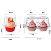 Éliminer les conteneurs 20 pcs plastique jetable jetable cupcake individuel transparente porte-support empilable double compartiment
