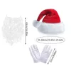 Berets Santa Suit Christmas Hat And Eyeglasses Beard Set For Bachelorette Party Role Playing Halloween