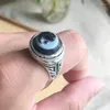 Clusterringe natürlicher einzigartiger DZI Achatring mit 925 Sterling Silber für Männer Schmuck Fügen Sie Zertifikat Stein hinzu