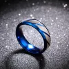 Bandes MoreRear 6 mm Blue Twill Ring Titanium Brackaged Ring pour hommes et femmes Anneau personnalisé Personnaliser la bague gravée