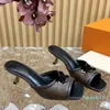 Summer Open Square Toe Women Kitten Heel Slippers Runway Designer Leather With Sweet Bow-Knot Decor Female Outside Wear Slippers