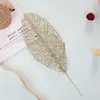 Decorative Flowers Simulation Christmas Lily Leaf Flower Gold Powder Plant Accessories Decoration Products