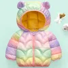 Coats New Arrival Baby Girls Jacket Autumn Colorful Winter Boy Clothes Newborn Coats For Kids Down Cotton Jacket With Ear Hooded 05y