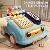 Childrens Early Education Simulation Téléphone Multi-fonction Musique Toy Car Colorful Music Keys Whack-A-Mole Game peut être tourné 240422