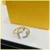 Frauen Luxurys Designerringe Diamant F Ring Engagements für Frauen Liebesring Designer Schmuck Silber Gold Ring Großhandel