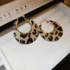 Earrings Fashion Leopard Print Women Earrings Creative Circle Advanced Design Hoop Earring for Women Fashion Versatile Jewelry