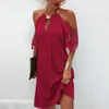 Casual Dresses Dress Dew Shoulder Halter Neck Solid Color Strapless