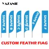 Tillbehör Yazanie Grafisk tryckning Anpassad blad Fjäderflaggskyltar Beach Bowflag Teardrop Banner Flag för utomhusreklam Promotion