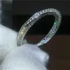 バンドHuitan New Design Classic Band Wedding Ring for Women Micro Paved Small Round CZ Stone Stone Color Simple Marriay Jewelry Ring
