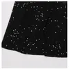 Pantalon féminin Sparkly Rignestone Black Mesh Sexy Sexe Low Rave Streetwear Rave Elastic Voir à travers la cloche de la plage