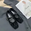 Casual Shoes Designer Spring 2024 Women Square Toe Flats Fashion Shallow Buckle Ladies Street Women's Comfort Style