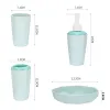 Tandbrush 4pcs Diamond Shape Plastics Badrumstillbehör Set nordiskt matt tandborste hållare cup tvål dispenser badrumssats