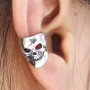 Kolczyki 2pcs/para vintage antyczne mankiet uszy punk mały pusta czaszka