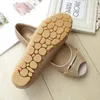 Chaussures décontractées mesdames d'été à orteil profond gold paillettes plates non glissées