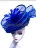 Big Derby Wedding Headpiece Women Tea Party Fascinator Hat Elegant Femme Race Cherk Chapeau Cap Fancy Feather Flower Pillbox Cap Kentucky Fascinators