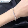 Tianyu Gems Customized 14K/ White Solid Gold 4Mm Diamond Moissanite Tennis Bracelet Charm For Ladies