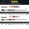 Tillbehör som snurrar gjutning Fuji fiskespö 1.8 UL Power Carbon Travel Baitcasting Pole Telescopic Lure Rod Carp Fishle Tackle