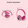 Écouteurs Nouveaux produits Lancez le casque Bluetooth sans fil de chat Cat Wire sans micro casque de jeu d'éclairage à LED micro casque pour enfants