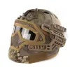 Sécurité Casque tactique couvert complet HD Lens Military Airsoft Paintball Sports Casques de protection de l'armée Cas Casque de sécurité.