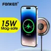 Ładowarki 15 W dla MacSafe Transparent Magnetyczna bezprzewodowa ładowarka dla iPhone'a 14 13 12 Pro Max Portalble Phone Szybkie ładowanie dla Samsung S23