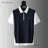 Praada Polo Mens Polos قميص عادي جودة القطن تي شيرت السوستة رقبة قصيرة بولو رجل TEES مصمم TSHIRTS الحجم الآسيوي M-3XL 906