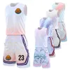 Fans Tops Tees Quick Dry Boys Men Basketball Jerseys Outfit Personalized Custom Gradient Color Print Kids Man Basketball Shirt Shorts Uniforms Y240423