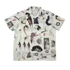 メンズカジュアルシャツワッコマリアシャツTシャツ高品質1：1グラフィティハワイビーチバケーション女性のタグ付き