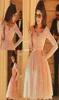 2019 tanie krótkie sukienki z domu koronki z długimi rękawami klejem kolanami koraliki imprezowe suknie dla dzieci 8. ukończenie studniów 5202310