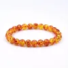 Brins 8 mm Bracelet d'ambre jaune 8 mm Bracelet en pierre naturelle pour hommes femmes citrines jades perles de brins Bangles Bijoux chanceux Gift 2022