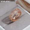 Groupes syoujyo vintage openwork 585 rose gol coulor ring women's exquise bijoux de mode naturel zirconia pavé de pavé complet anneau