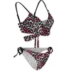 Swimwear féminin Retro Leopard Bikini maillot de bain Push Up Jungle Animal Print Fitness Bikinis Set Élégants Femmes Sexy Bondage Suite