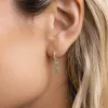 Boucles d'oreilles aides 925 argent sterling émeraude vert ovale vert ovale boucles d'oreilles enracine pour les femmes étonnants boucles d'oreilles en cristal blanc