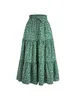 Floral Ruffle Layered Hem Drawstring Skirt Casual For Spring Summer Womens Clothing 240420