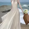 Robes décontractées oceanlove blanc licou licou de plage de plage printemps été doux vestidos mojer fashion coréenne