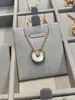 High Quality Luxury Necklace Amulet Girl 18k Rose Gold Red Jade Pith White Round Cake Collar Chain Black Agate ins Pendant