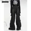 Jeans para mujeres 2023 Summer Mens US Street Multi Pocket Wide Leg Jeans suelto Hop Hop Techwear Retrase Mens Jeans YQ240423