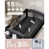 4-в-1 Baby Bassinet Martidate Sleeper с Playard, портативным пеленком-идеальная кроватка для новорожденных для новорожденных, конвертируется в Playpen