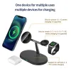 Chargers 3 sur 1 30W pour Magsafe Magnetic Wireless Charger Pad Fast Charging Dock Station Induction pour iPhone 15 14 Apple Watch AirPods
