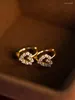 Boucles d'oreilles STAD ORIGINAL 925 SERPING SERVANT 14K COEUR GOL COECE Zircon Small Ring For Women Wedding Elegant Jewelry Argent 2024 Tendance