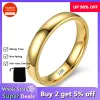 Bands Sale at a loss! Never Fading Original Golden Gloss Stainless Steel Rings For Women and Men Simple Couple Engagement Gift Jewelry